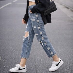 Carmar Star Embellished Crop Jeans.